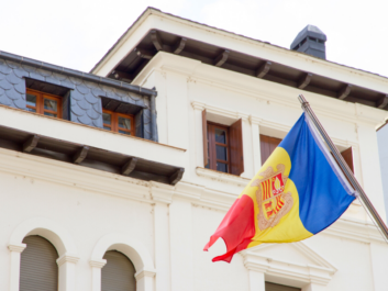 Waving Andorran flag