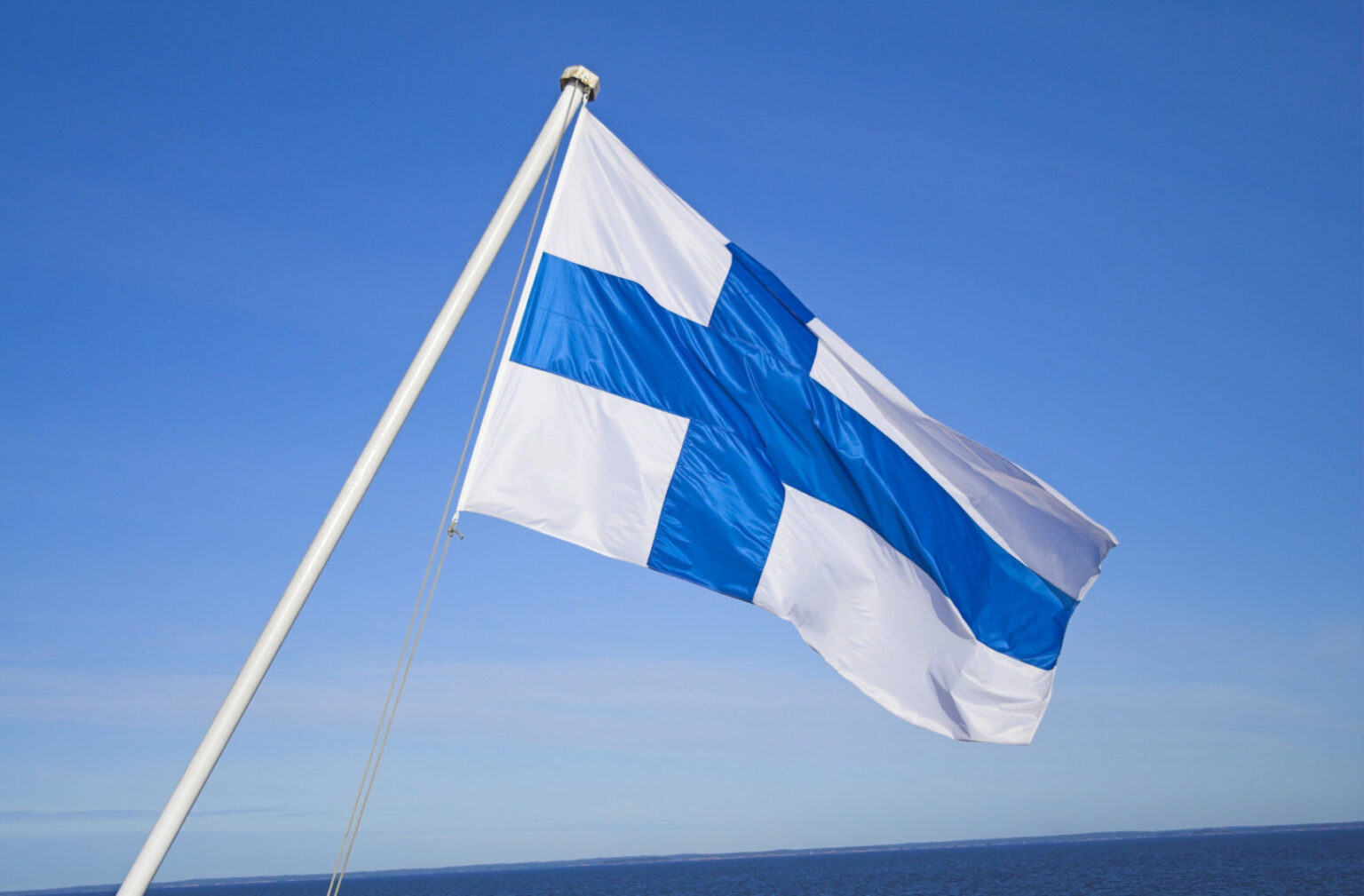 Finnish flag waving