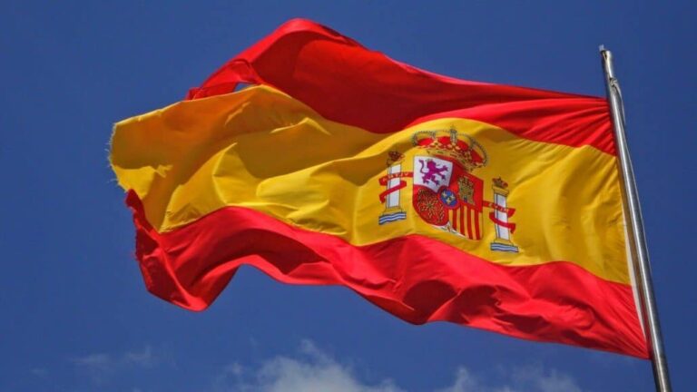 Spanish flag waving