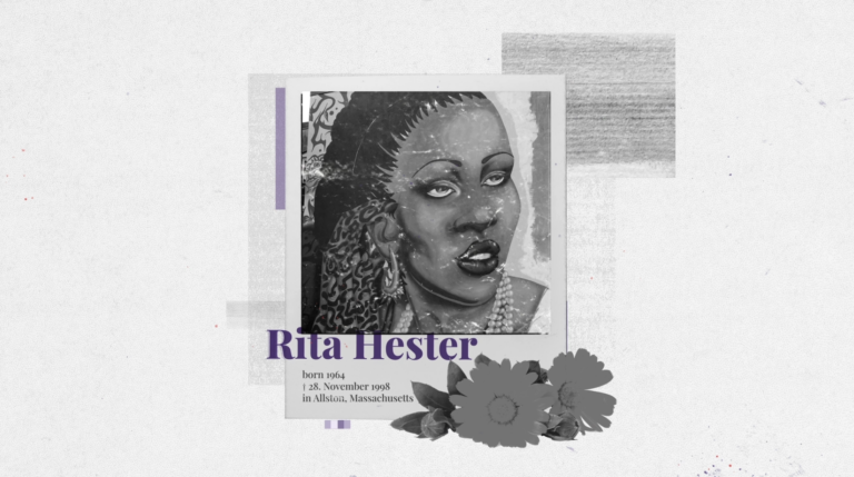 A stylised image of Rita Hester.