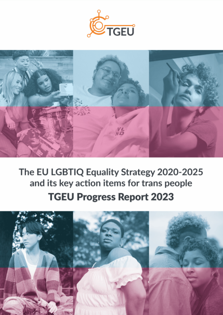 Publication cover image: 2023 Progress Report on the EU LGBTIQ Equality Strategy 2020-2025