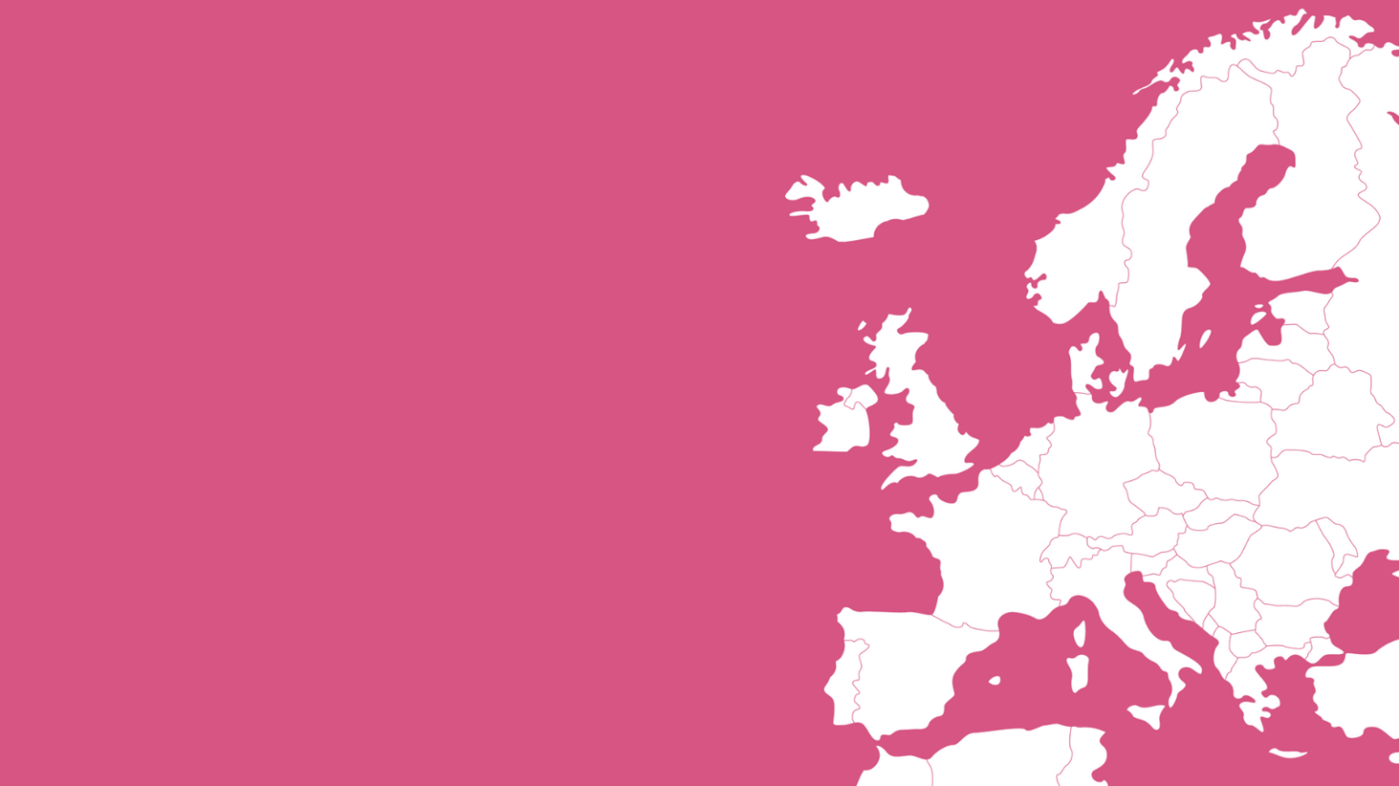 White map of Europe on pink background