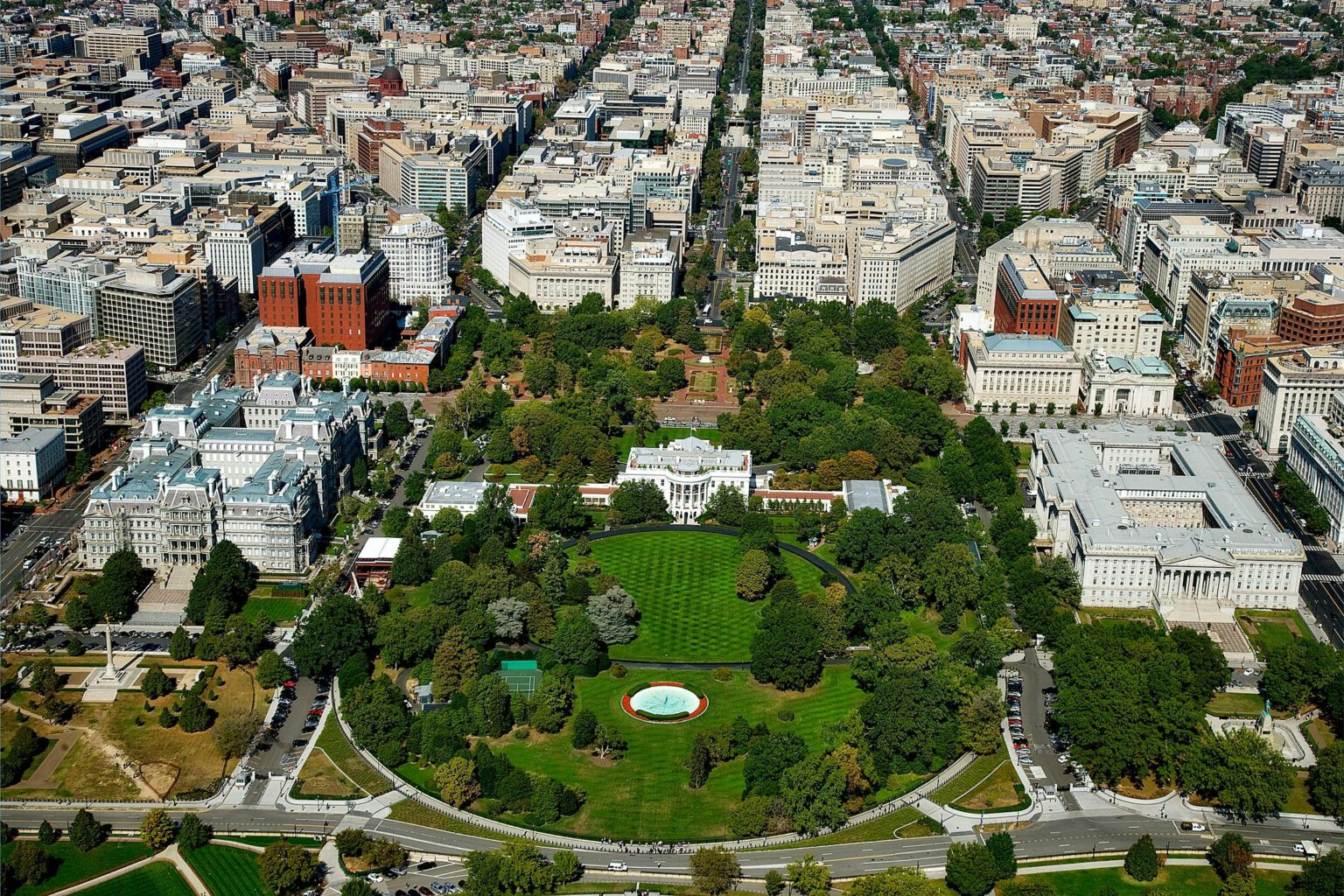 Ariel view of the White House, Washington DC